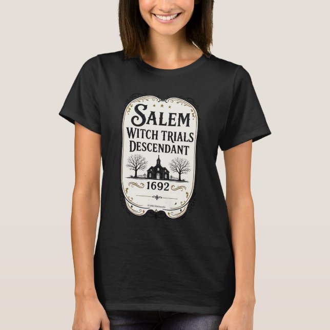 Salem-häxprocessernas ättling T-shirt Svart (Framsida)