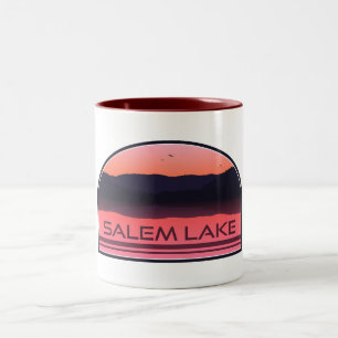 Salem Lake North Carolina Red Sunrise Två-Tonad Mugg