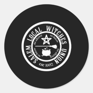 Salem Local Witches Union Est 1692 Halloween Runt Klistermärke