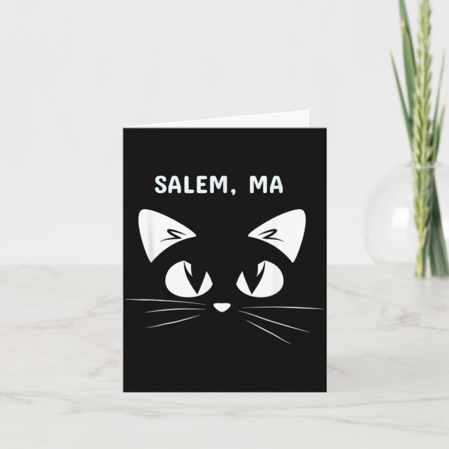 Salem Ma Svart Katt Halloween 2018 Kort (Framsida)