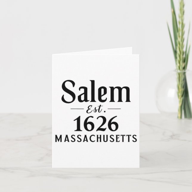 Salem Machusettes Est. 1626 Halloween hösten Kort (Framsida)
