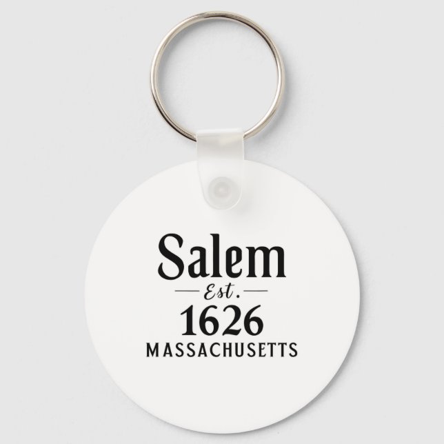 Salem Machusettes Est. 1626 Halloween hösten Nyckelring (Framsida)