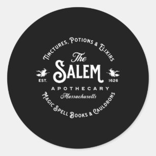 Salem Machusetts Apothecary Vintage Salem Est 1626 Runt Klistermärke
