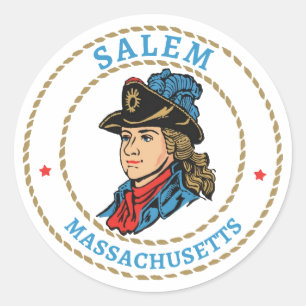 Salem Massachusetts Colonial Runt Klistermärke