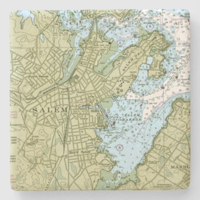 Salem Massachusetts Diagram Stenunderlägg (Framsidan)