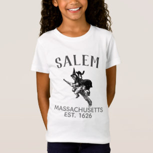 Salem Massachusetts häxa med katt, flickor T Shirt