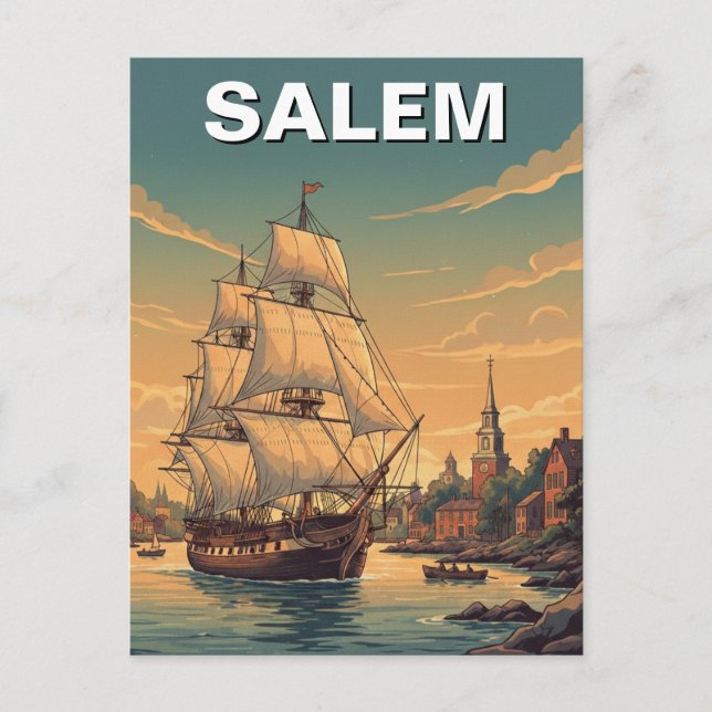 Salem Massachusetts Postcard Vykort (Framsida)