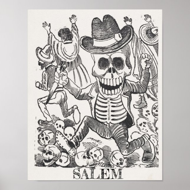 Salem Massachusetts Skull Occult Poster (Framsidan)