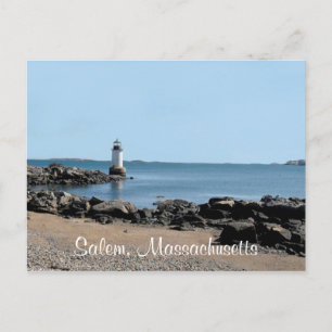 Salem MORSA Bay Fort Pickering Lighthouse-vykort Vykort