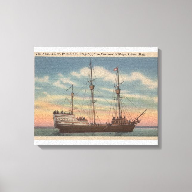 Salem, MORSA - View of Capt. Winthrop's Arbella Canvastryck (Framsida)