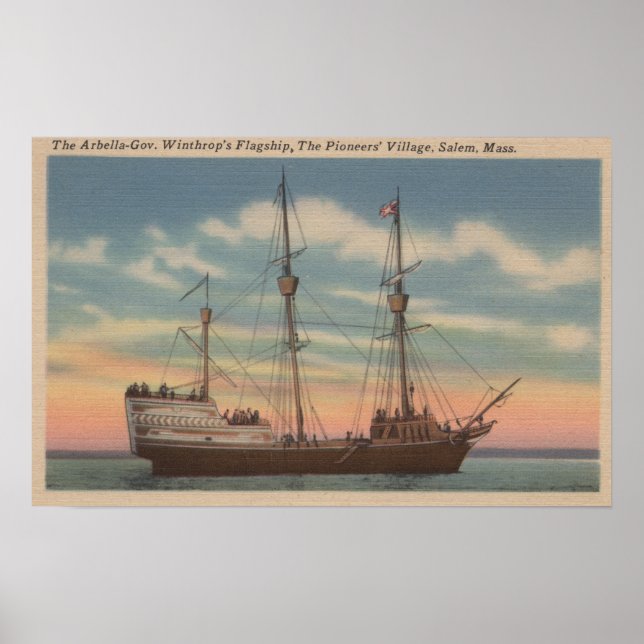 Salem, MORSA - View of Capt. Winthrop's Arbella Poster (Framsidan)