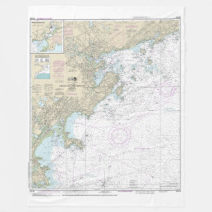 Salem och Lynn Harbors Nautical Chart 13275 Fleecefilt