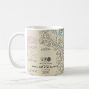 Salem och Lynn Harbors Nautical Chart 13275 Kaffemugg