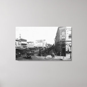 Salem, OR Town View on State Street Photographic Canvastryck