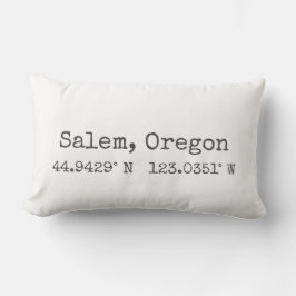 Salem, Oregon Coordinates Lumbar Pillow Lumbarkudde