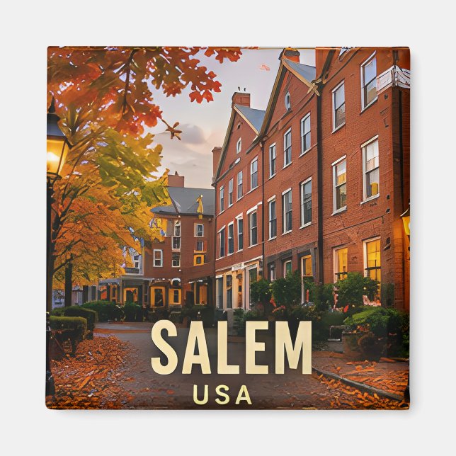 Salem Oregon Historisk Downtown Resa Present Magnet (Framsidan)