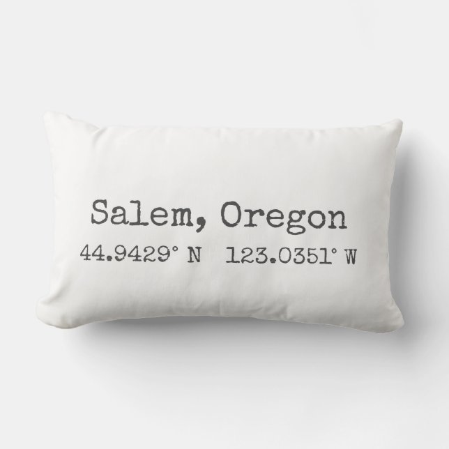Salem, Oregon Koordinater Lumbalpölster Lumbarkudde (Framsida)