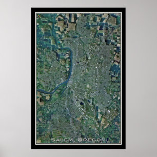Salem Oregon Satellite Poster Karta