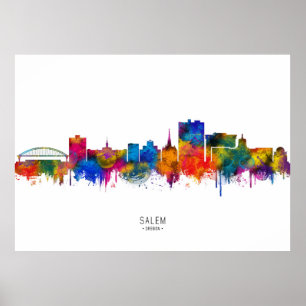 Salem Oregon Siluett Poster