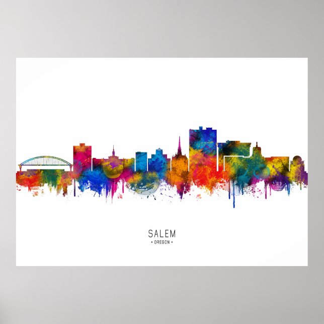 Salem Oregon Siluett Poster (Framsidan)