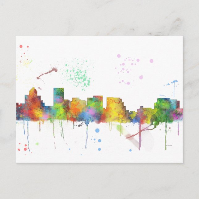 SALEM OREGON SKYLINE VYKORT (Framsida)