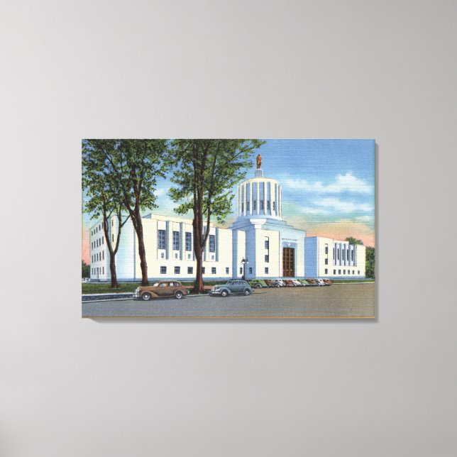 Salem, Oregon - State Huvudstad Byggnad View Canvastryck (Framsida)