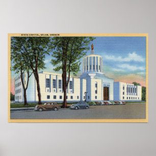 Salem, Oregon - State Huvudstad Byggnad View Poster