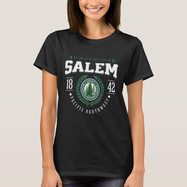 Salem Oregon State Pine Tree OR Souvenir Retro T Shirt (Framsida)
