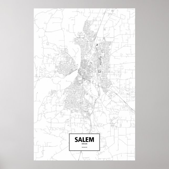 Salem, Oregon (svart på vit) Poster (Framsidan)