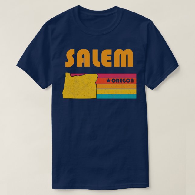 Salem Oregon Vintage Distress Souvenir T Shirt (Design framsida)