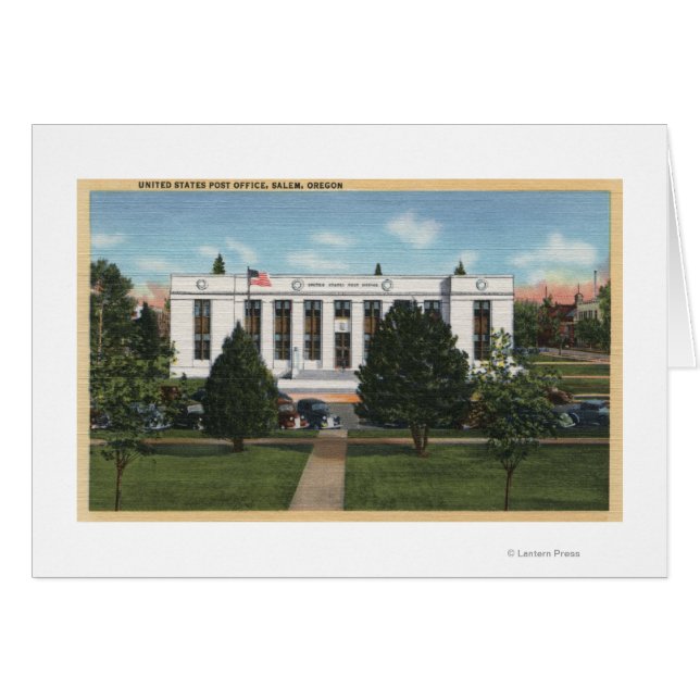 Salem, OregonPost Office ViewSalem, ELLER Hälsningskort (Framsidan Horizontal)