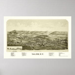 Salem panorama- karta för NY - 1889 Poster