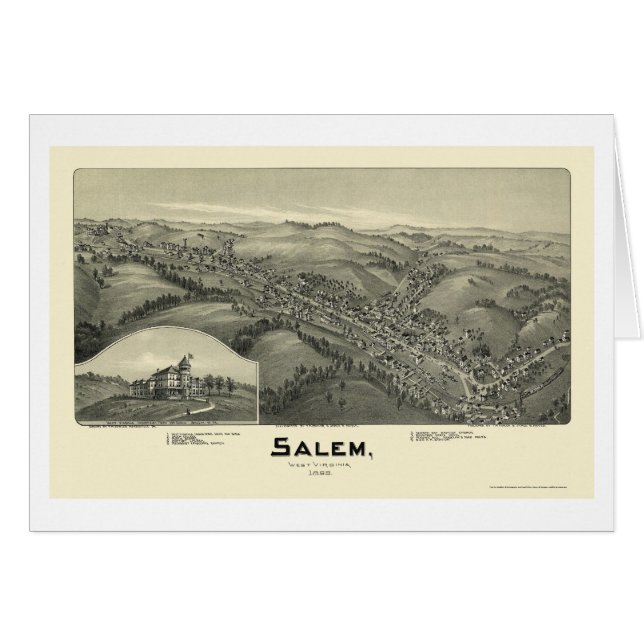 Salem panorama- karta för WV - 1899 Hälsningskort (Framsidan Horizontal)