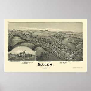 Salem panorama- karta för WV - 1899 Poster
