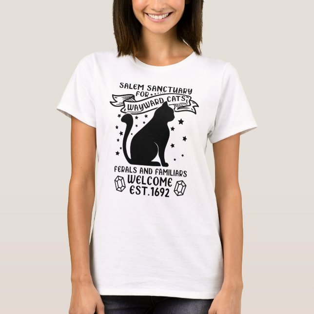 Salem Sanctuary for Cats, Halloween Animal T Shirt (Framsida)