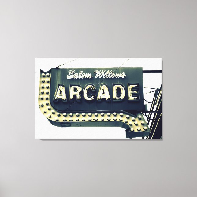 Salem Willows Arcade Neon Sign Canvas Print (Framsida)