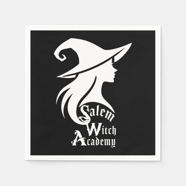 Salem Witch Academy Wiccan Witches Halloween fest Pappersservett (Framsidan)