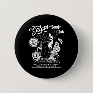 Salem Witch Bok Klubb Bookish Retro Halloween Blac Knapp