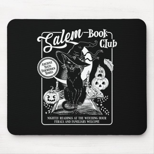 Salem Witch Bok Klubb Bookish Retro Halloween Blac Musmatta (Framsidan)