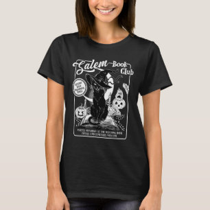 Salem Witch Bok Klubb Bookish Retro Halloween Blac T Shirt