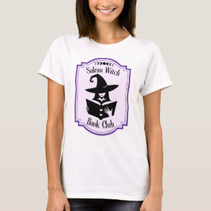 Salem witch bok klubb silhuette bok älskare lila t shirt