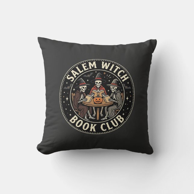Salem Witch Book Club Halloween Skelett Design_1 Kudde (Framsida)