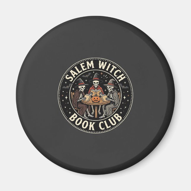 Salem Witch Book Club Halloween Skelett Design_1 Magnet (Framsidan)