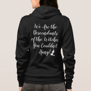 Salem Witch Descendants Zip-Up Hoodie White Script T Shirt