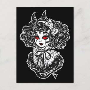Salem Witch Illustration Art Vykort