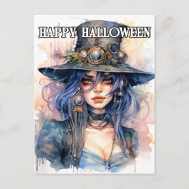 Salem Witch Illustration | HAPPY HALLOWEEN Vykort