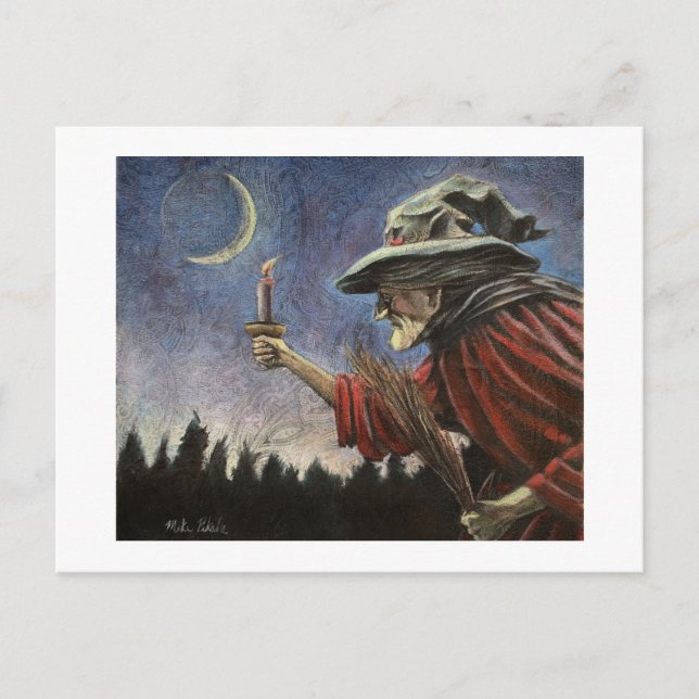 Salem Witch under Måne Vykort (Framsida)