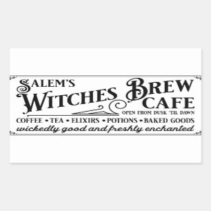 Salem Witch's Brew Café Rektangulärt Klistermärke