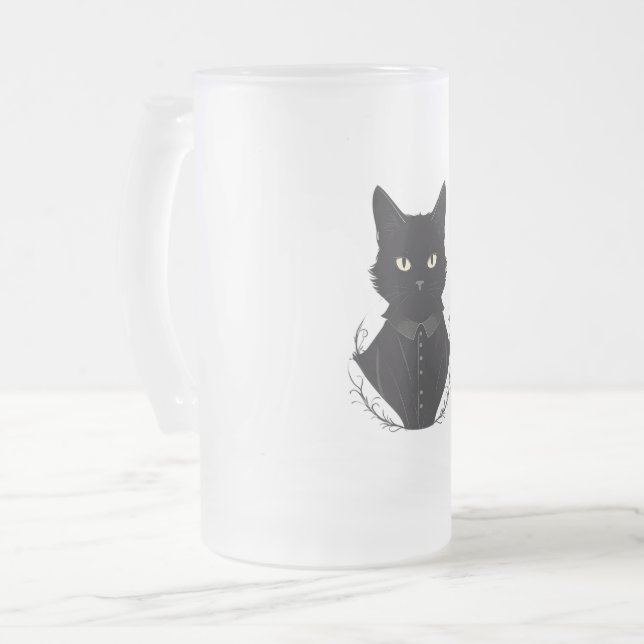 Salem's Enchanted Black Cat Frostat Ölglas (Framsida vänster)