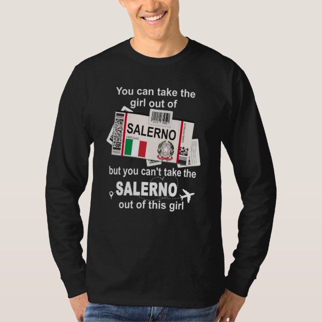 Salerno Boarding Pass Salerno Girl Salerno T Shirt (Framsida)